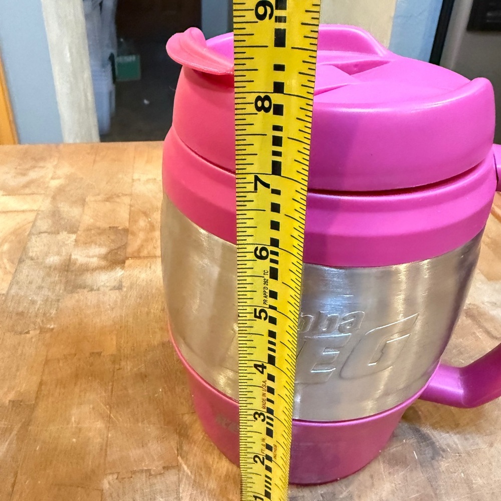 Bubba Keg Pink and Silver Travel Mug Stainless Steel Pink Plastic Huge Thermal - Picture 9 of 14